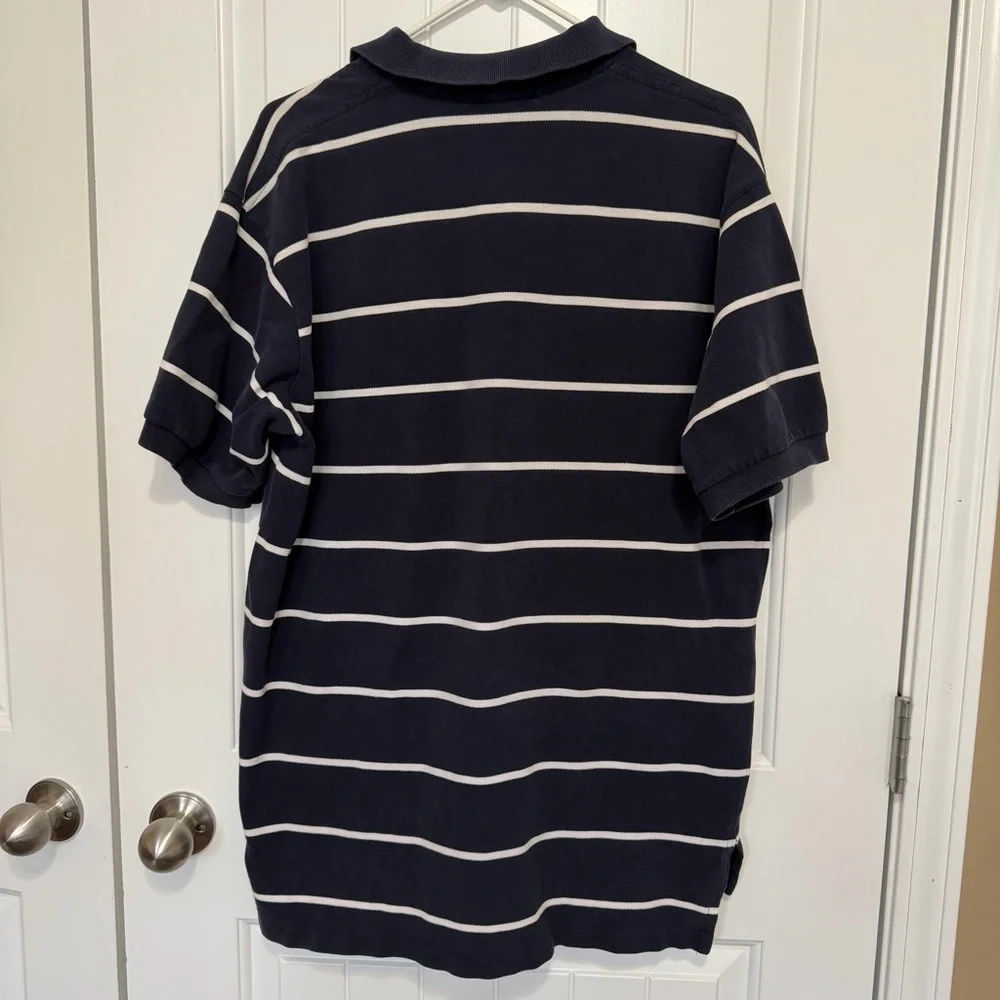 Polo Ralph Lauren Striped Short Sleeve Shirt Men’s XL Navy Blue Red Pony Cotton